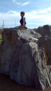 Vedant, alone around children in park